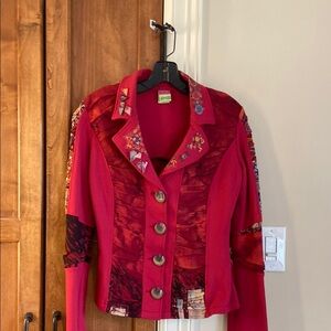 Save The Queen Red Embroidered Blazer